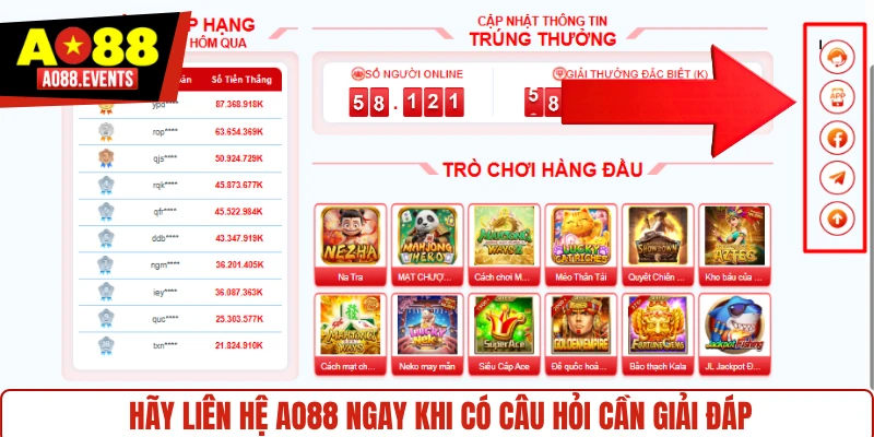 Hãy liên hệ AO88 ngay khi có câu hỏi cần giải đáp