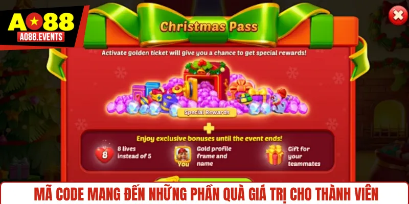 Mã code mang đến những phần quà giá trị cho thành viên