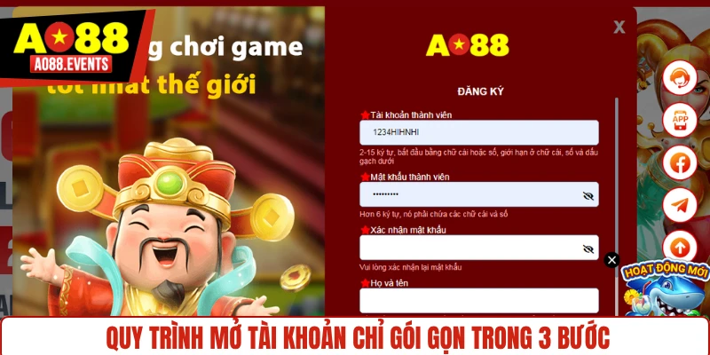 Quy trình mở tài khoản chỉ gói gọn trong 3 bước